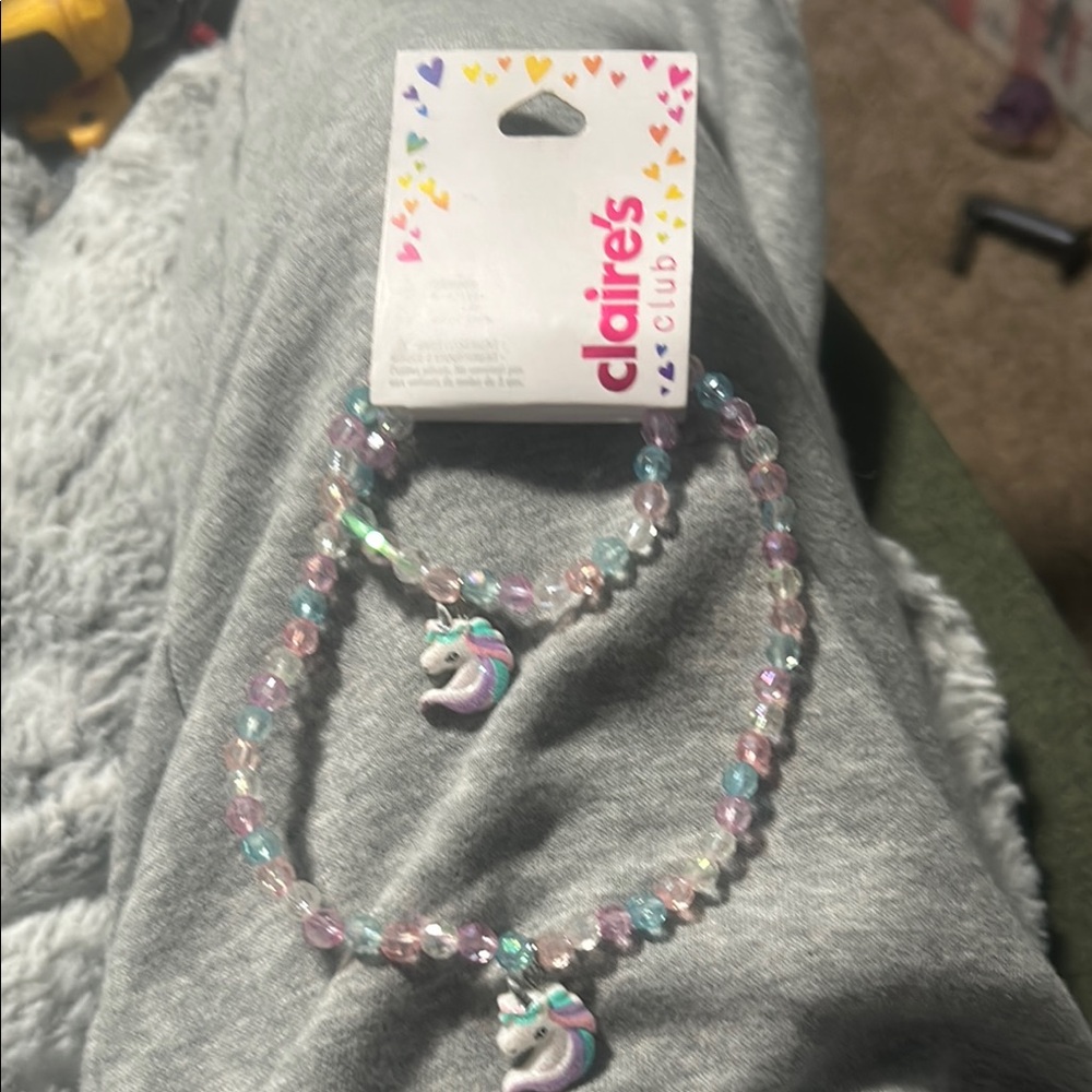 Claire's Club Unicorn Beaded Necklace and Bracelet Set - Multicolor